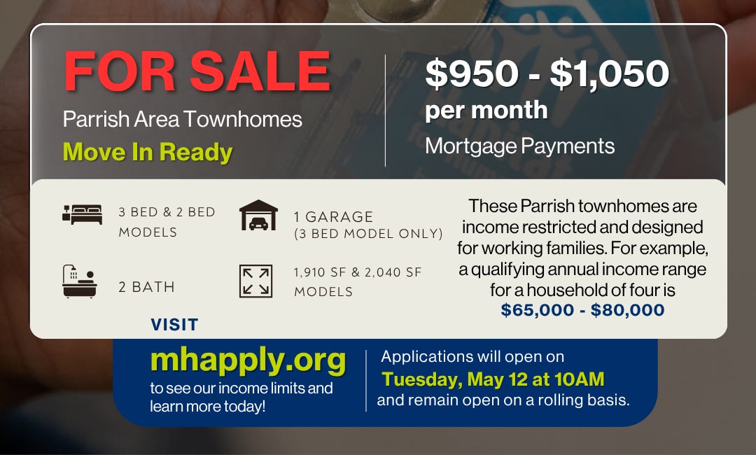 Manatee Habitat to Open Applications for Affordable Parrish Townhomes