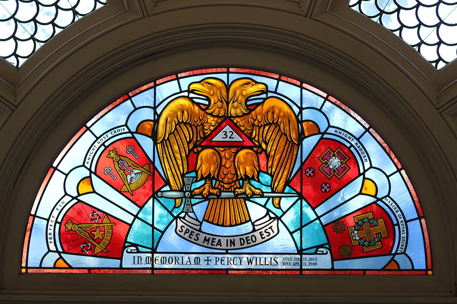 Window at the Portland Oregon Scottish Rite Temple