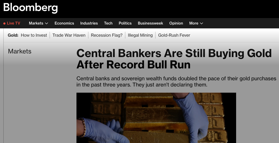Bloomberg headline: “Central Bankers Are Still Buying Gold After Record Bull Run” — highlighting rising central bank gold demand from 2022–2025, supporting IAMGOLD (IAG) stock investing thesis and macro outlook for gold prices. Bloomberg headline: “Central Bankers Are Still Buying Gold After Record Bull Run” — highlighting rising central bank gold demand from 2022–2025, supporting IAMGOLD (IAG) stock investing thesis and macro outlook for gold prices.