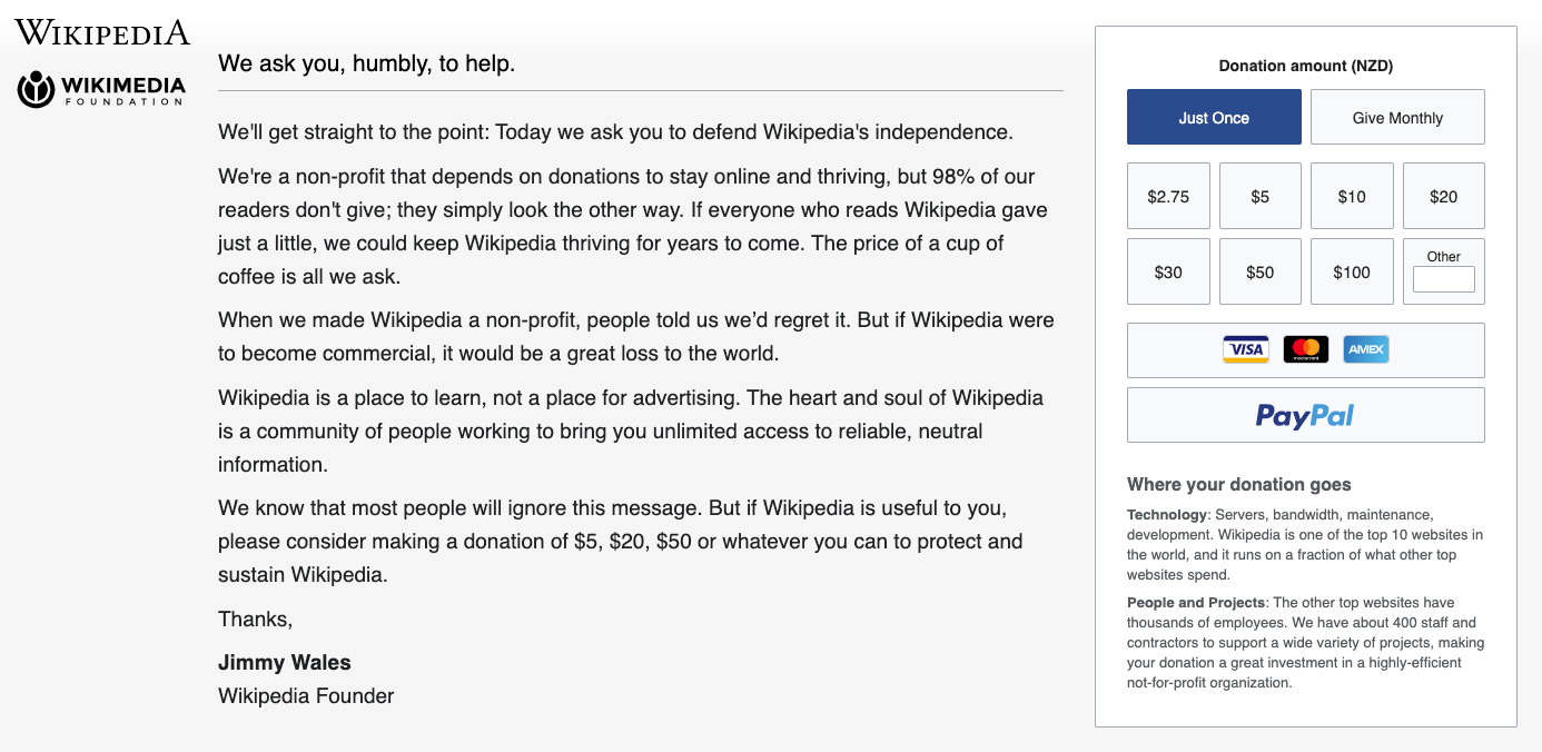 Wikipedia Donation