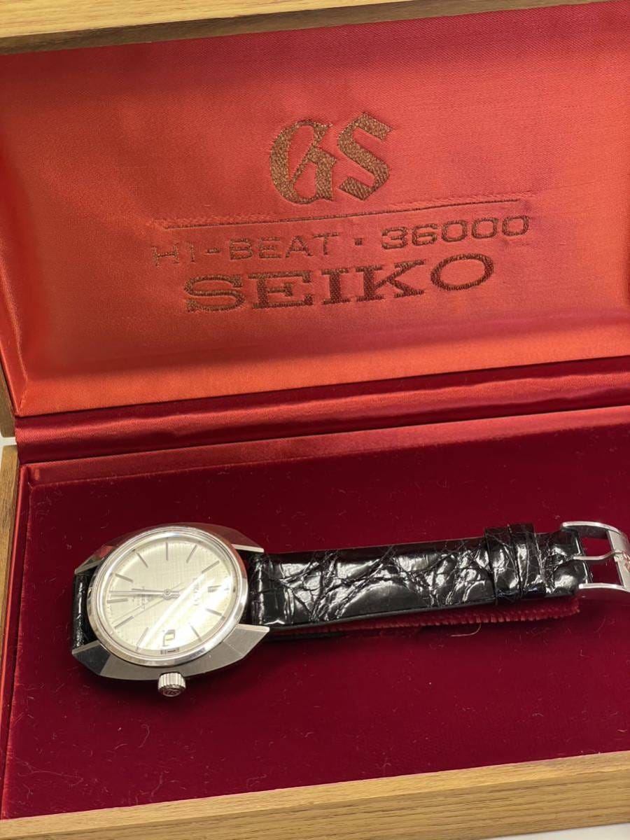21.Extremely rare/unused/stored/operating/45GS Grand Seiko Grand Seiko 4522-7000 manual winding 25 stone Hi-beat silk dial genuine buckle//ZEN500
