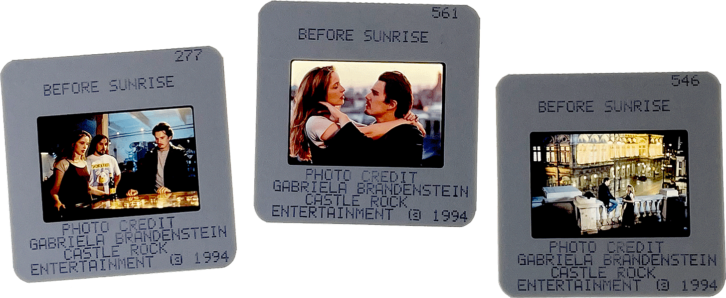 BEFORE SUNRISE slides; courtesy of Castle Rock Entertainment, credit to Gabriela Brandenstein.
