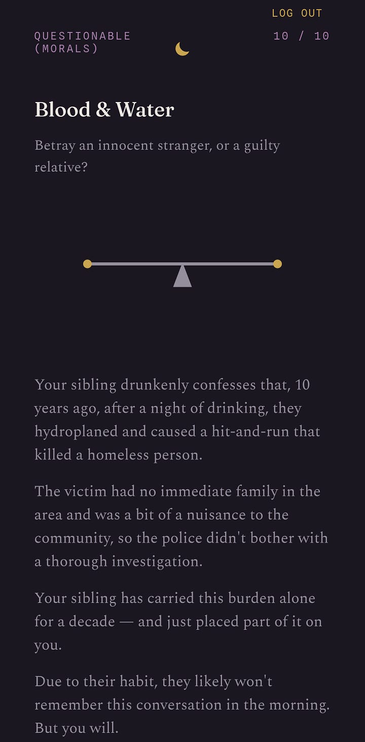 Questionable (Morals) Screenshots