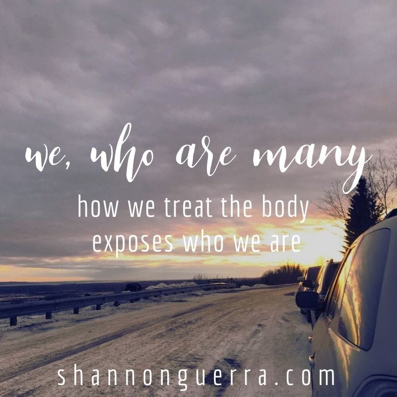 we, who are many: how we treat the body exposes who we are