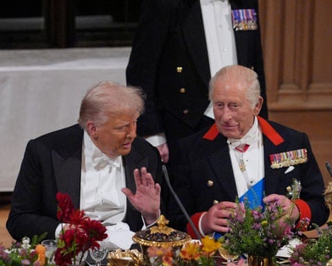 Trump and King Charles at the state banquet for the US President and first lady Melania Trump at Windsor Castle in September. Trump and King Charles at the state banquet for the US President and first lady Melania Trump at Windsor Castle in September.