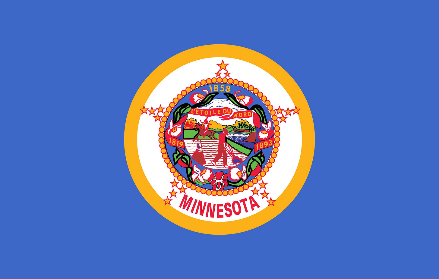 Flag of Minnesota image and meaning Minnesota flag - country flags