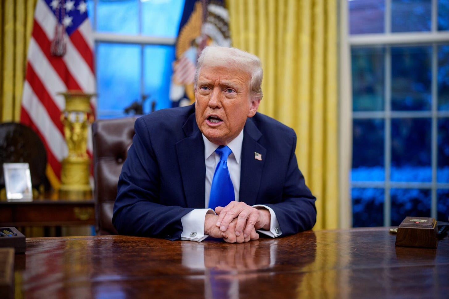 U.S. President Donald Trump speaks during an executive order signing in the Oval Office at the White House on Feb. 11, 2025, in Washington, D.C. ย (Photo by Andrew Harnik/Getty Images) U.S. President Donald Trump speaks during an executive order signing in the Oval Office at the White House on Feb. 11, 2025, in Washington, D.C. ย (Photo by Andrew Harnik/Getty Images)
