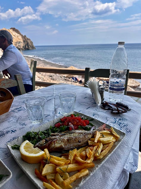 Grilled fish with lemon sauce