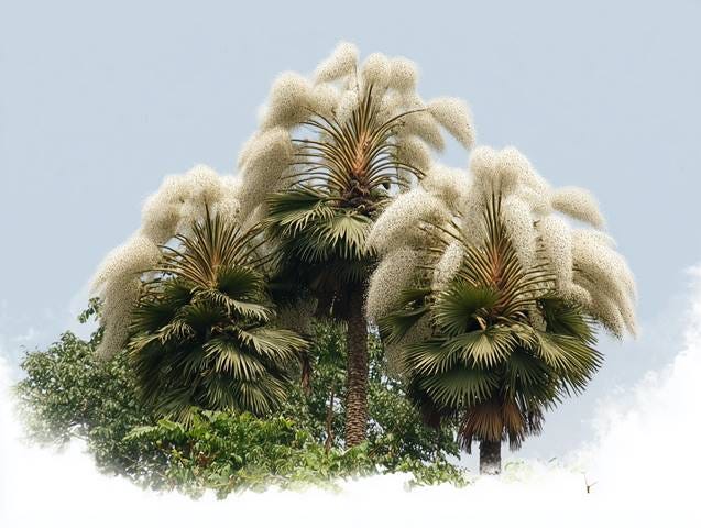 https://s.mj.run/F0k5VMS0ik8 light-pencil, hand-drawn WATERCOLOR ILLUSTRATION OF talipot palm, in bloom --ar 4:3 --v 7 Job ID: cc94d615-1939-4295-bbb4-46d2ba5ce80f