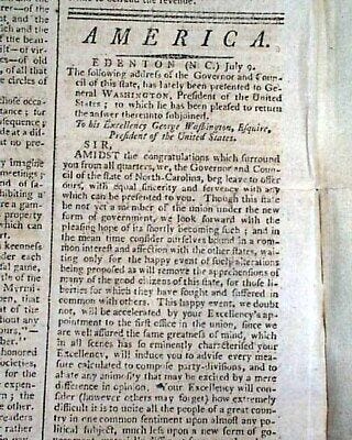 Tariff Act of 1789 President George Washington Signs 1789 Philadelphia  Newspaper | eBay
