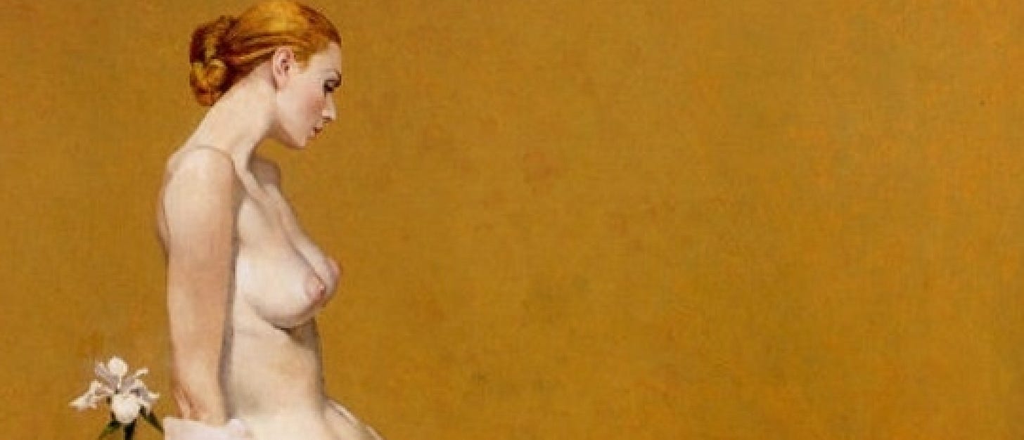 robert mcginnis Seated nude with legs stretched robert mcginnis Seated nude with legs stretched