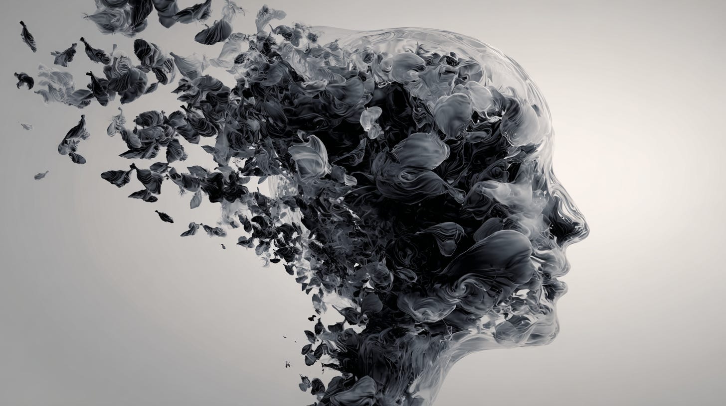 DHD brain thoughts organization AI communication transparent head neurodivergent thinking illustration