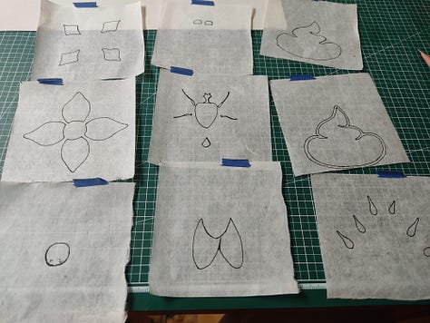 A few frames from the process of making wood block prints