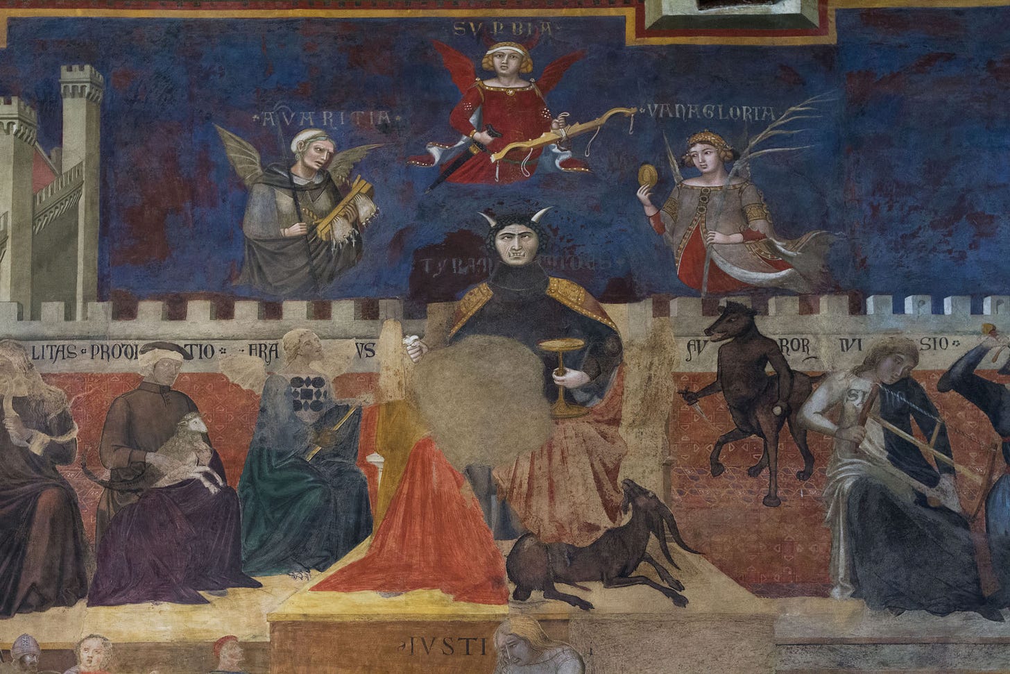 Detail of 'The Allegory of Bad Government', Ambrogio Lorenzetti, c. 1338