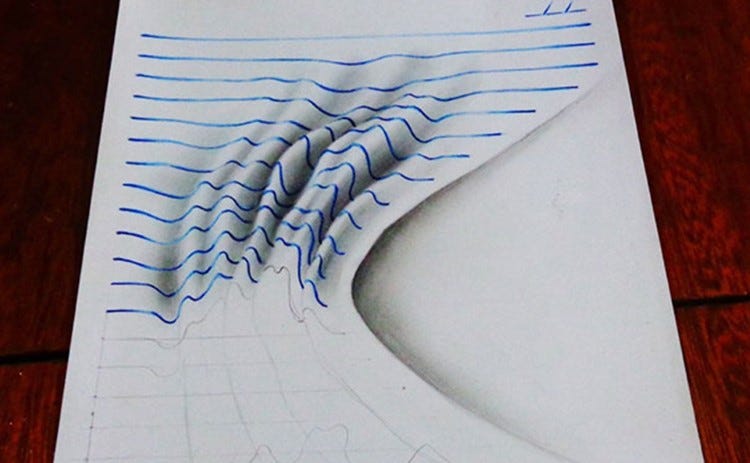 2D Artwork Gives The Impression Of 3D Notepad Art, 53% OFF