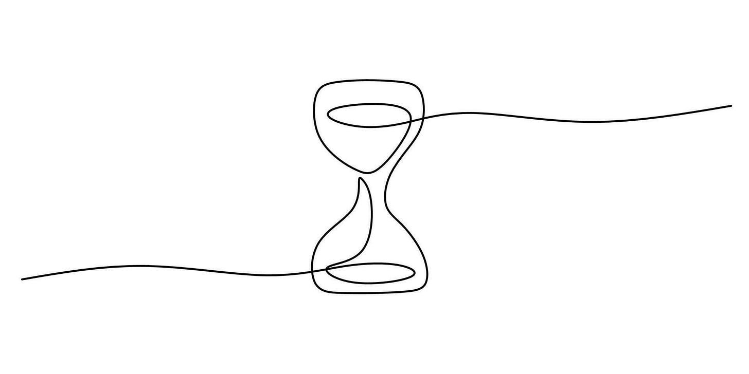 Continuous line drawing of an hourglass symbolizing patience ... Continuous line drawing of an hourglass symbolizing patience ...