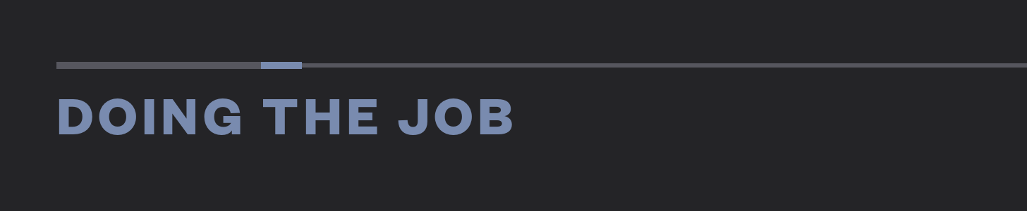 Doing the Job Doing the Job