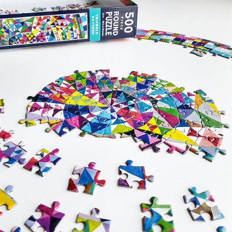 Eeboo Piece and Love Triangle Pattern Jigsaw Puzzle