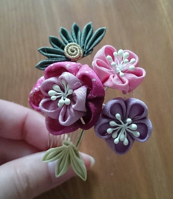 kanzashi hair clip kanzashi hair clip