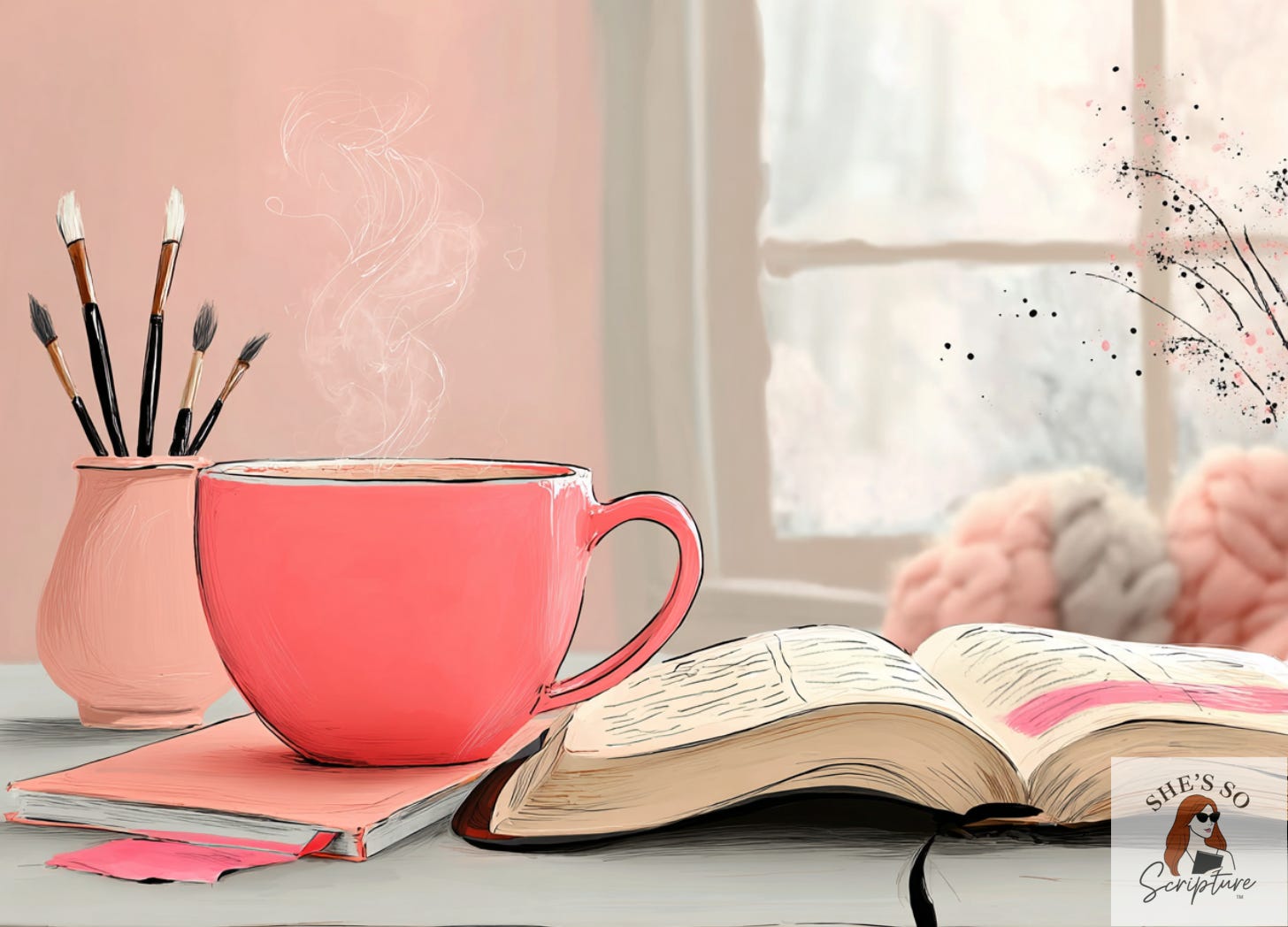 An open Bible and coffee on a desk, representing a peaceful Christian devotional focused on alignment, trust, and quiet time with God.