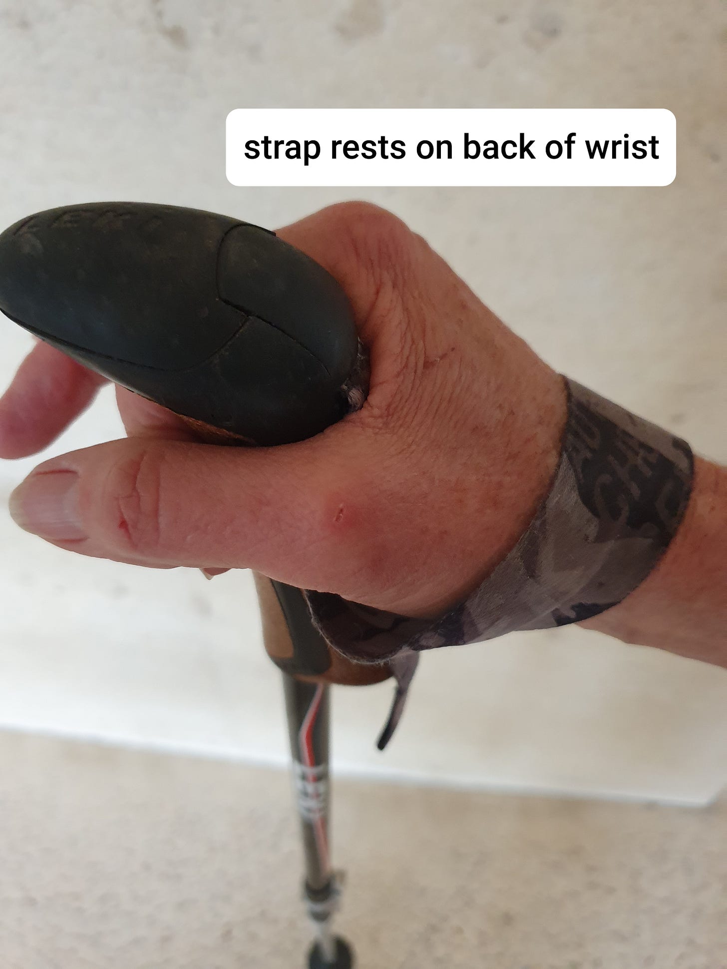 hand in loop gripping pole