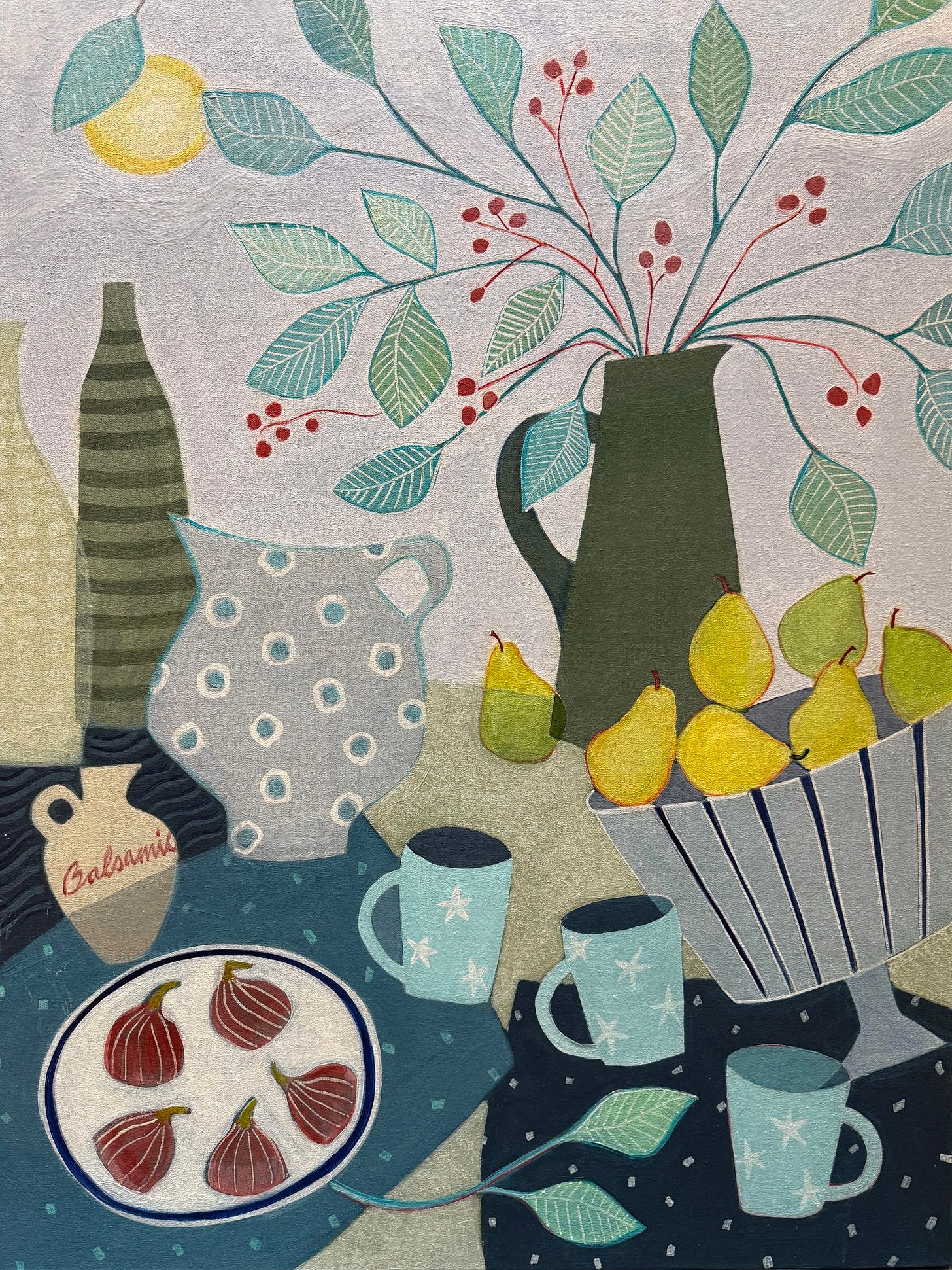 Pears And Figs With A Drizzle by Joyce Grasso