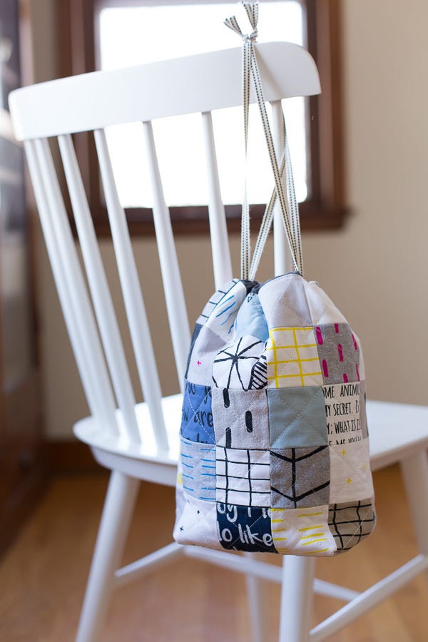 Patchwork Drawstring Bag - Noodlehead Patchwork Drawstring Bag - Noodlehead
