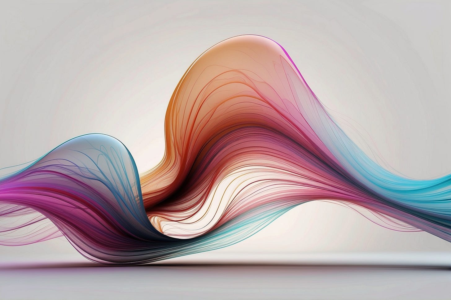cool flowing blob, single futuristic line, cool tone color