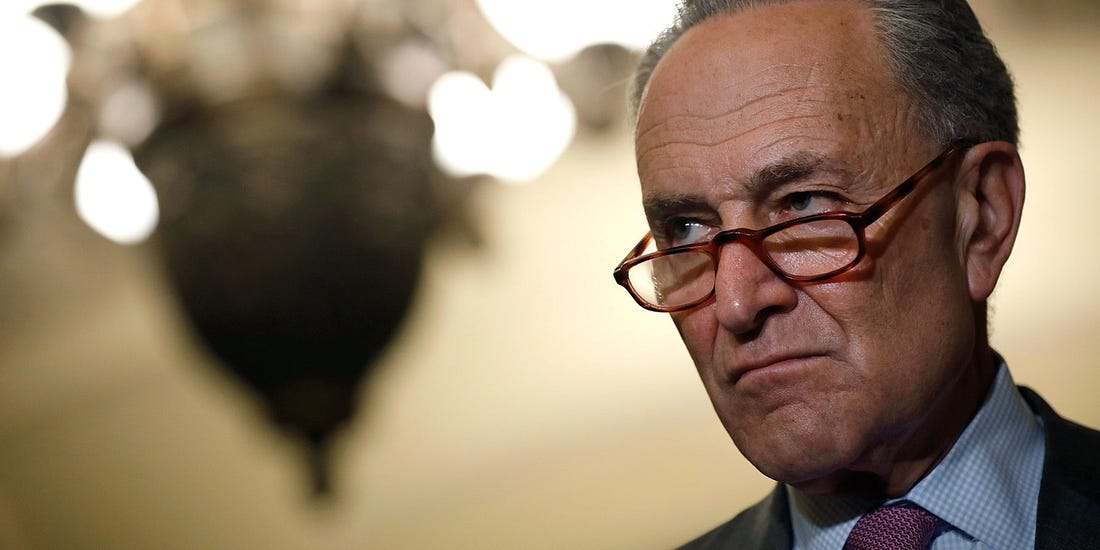 WASHINGTON, DC - JUNE 26: Senate Minority Leader Chuck Schumer speaks with reporters following the weekly policy luncheons at the U.S. Capitol June 26, 2018 in Washington, DC. Lawmakers are reacting to President Trump's immigration policy. (Photo by Aaron P. Bernstein/Getty Images)