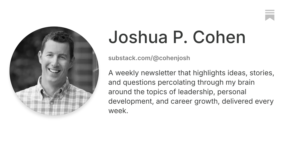Joshua P. Cohen | Substack