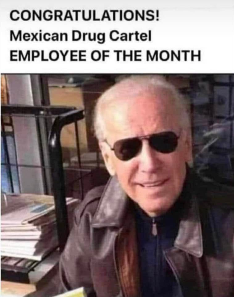 May be an image of 1 person and text that says 'CONGRATULATIONS! Mexican Drug Cartel EMPLOYEE OF THE MONTH'