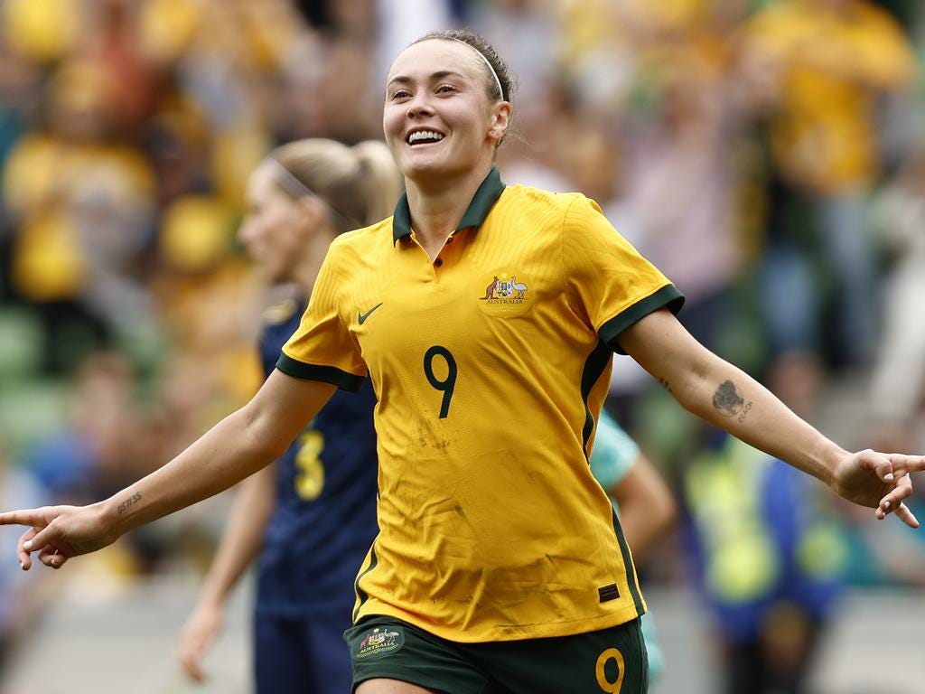 Matildas star Caitlin Foord and Newcastle Knights recruit Jackson Hastings  share enduring bond after “Brady Bunch” meeting | CODE Sports