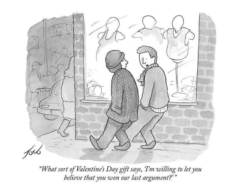 Signed print of my New Yorker cartoon What Sort of Valentine's Day Gift image 1