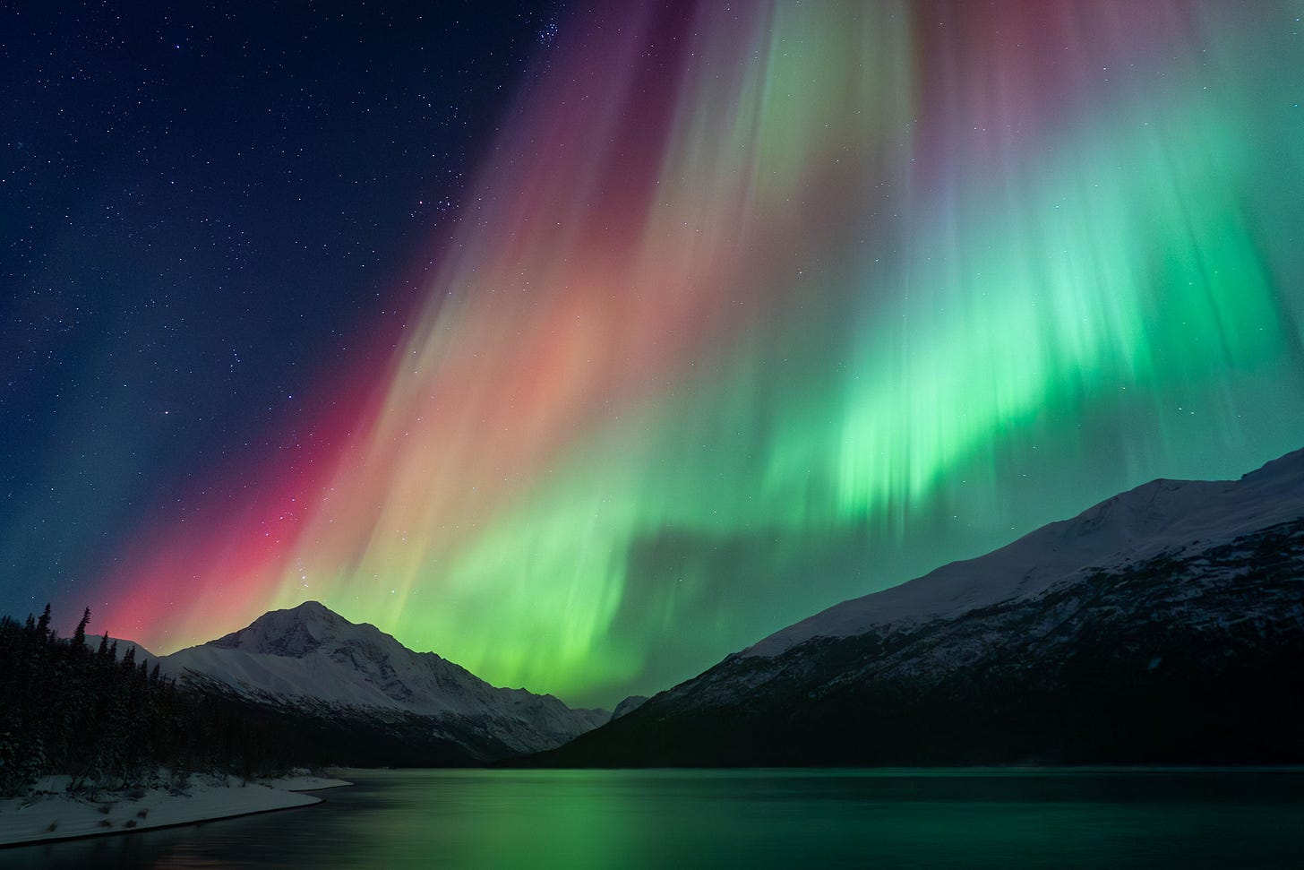 Aurora over the Chugach Mountains