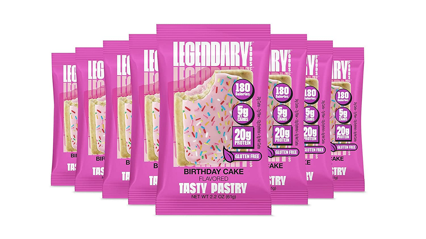 Amazon.com : Legendary Foods 20 gr Protein Bar Alternative Tasty Pastry |  Low Carb gluten free | Keto Friendly | No Sugar Added | High Protein Snacks  | On-The-Go Breakfast | Keto