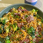 easy beef and broccoli with noodles