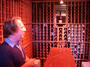 cosimocellar1 The artist in his man-cave (pronounce "cave" the French way), with tasting table and Breeze-Air...