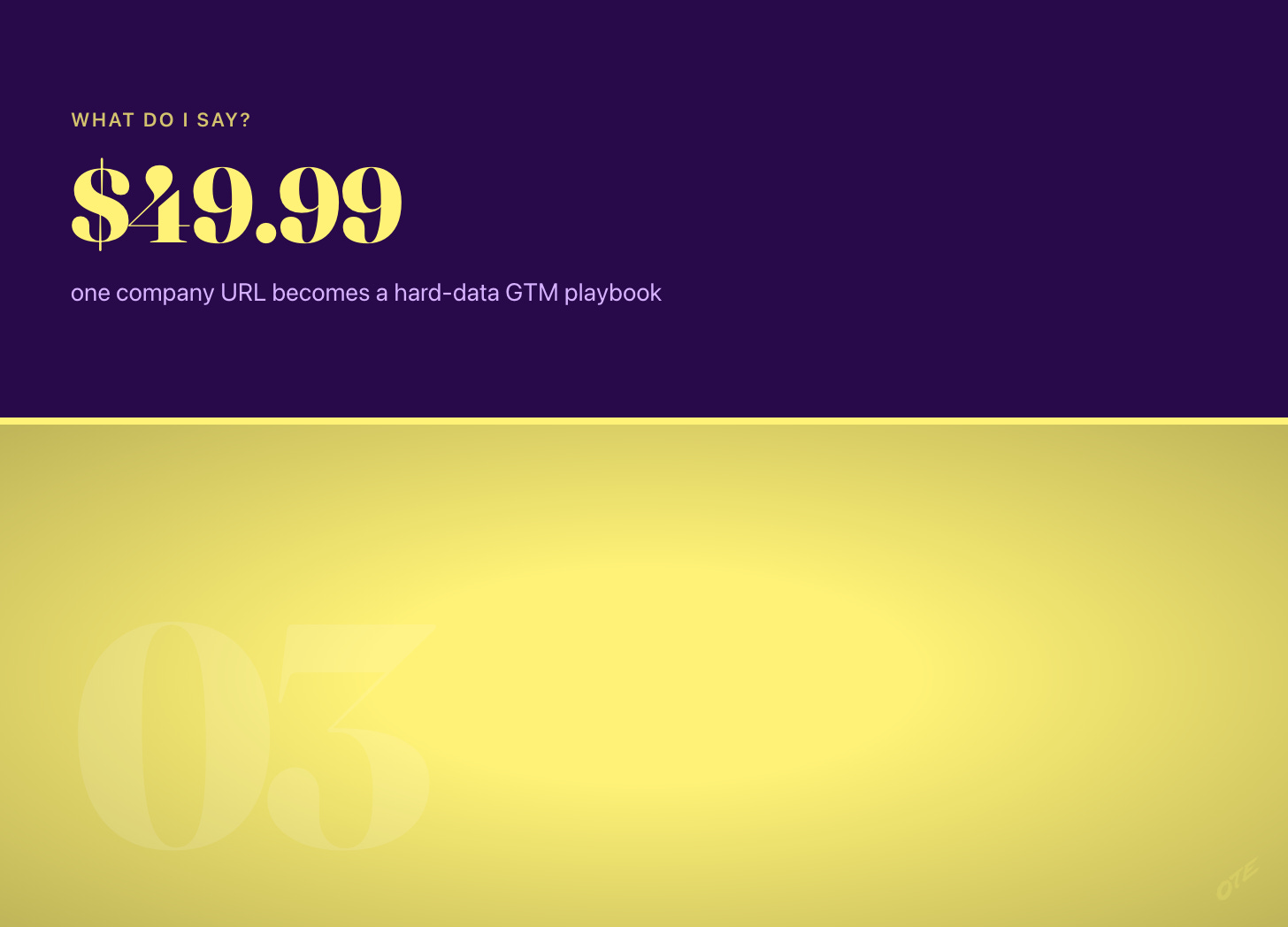 $49.99 — one company URL becomes a hard-data GTM playbook
