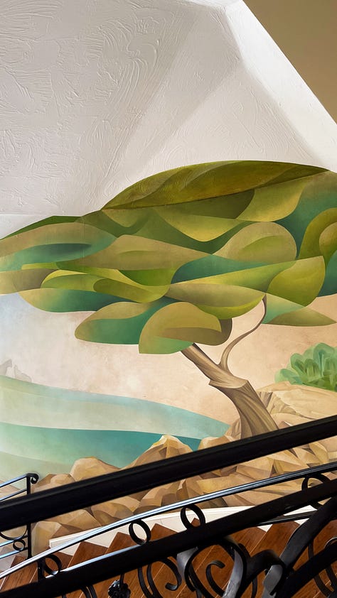 photos taken at three wildly different estate sales: a more-than 30-foot mural that spanned two floors at a beachside estate; a mid-century setup near Orlando; a stunning room at a Frank Lloyd Wright/Alaskan-art themed home