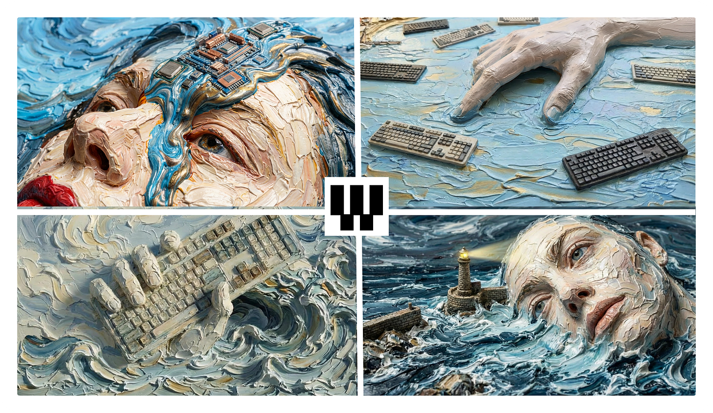 Weavy Worlflow of AI Creation + Impasto, face, Keyboard Weavy Worlflow of AI Creation + Impasto, face, Keyboard