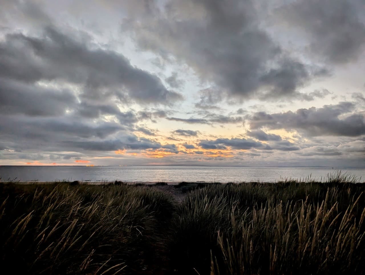 View from the beach in Fleetwood after sunset