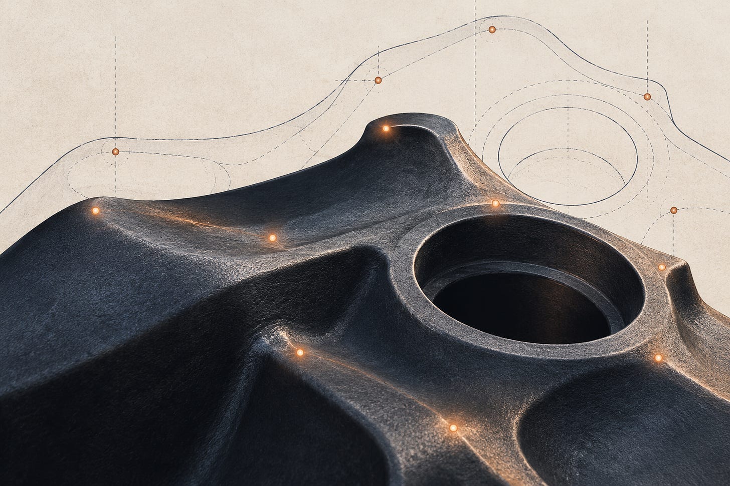 Abstract points on a dark surface. Abstract points on a dark surface.