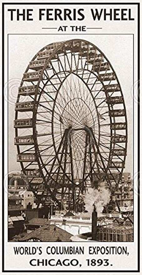 The Ferris Wheel 1893 Vintage Photography Amusement Park Chicago Print  Poster 38.1x76.2 : Amazon.co.uk: Home & Kitchen