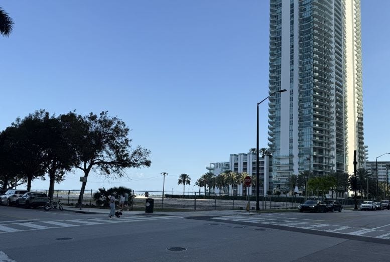 The empty lot of 1201 Brickell Bay Drive in March of 2025. The empty lot of 1201 Brickell Bay Drive in March of 2025.