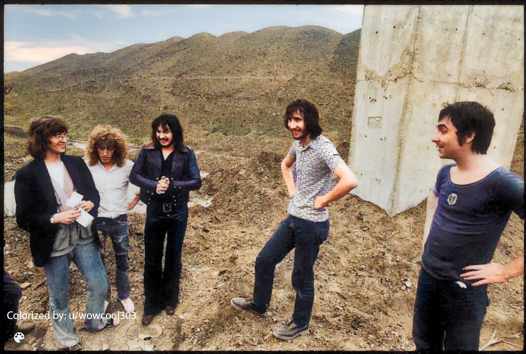 The Who on the set of “Who's Next” album cover photoshoot, 1971 [Colorized]  : r/TheWho