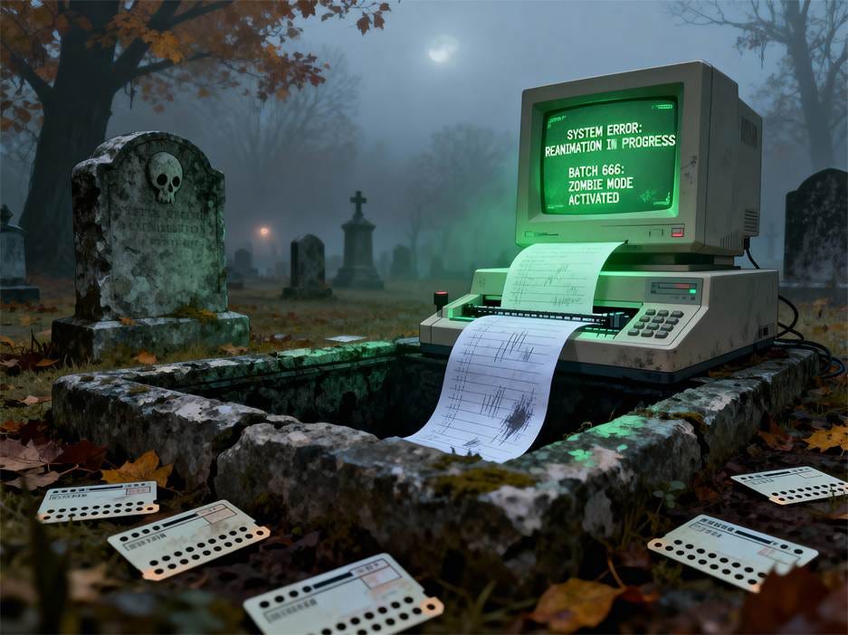 A computer with a green screen and a paper in a grave

AI-generated content may be incorrect.