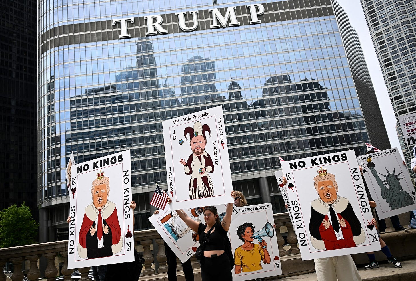 No Kings Day protest, in Chicago