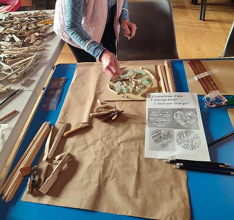 Driftwood panel creations by Buckhaven Arts & crafts club members