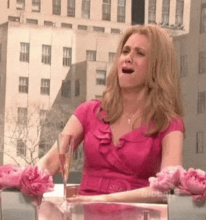Woman in pink dress pointing skeptically with a confused expression — illustrating BS detection in investing and questioning mainstream financial narratives.