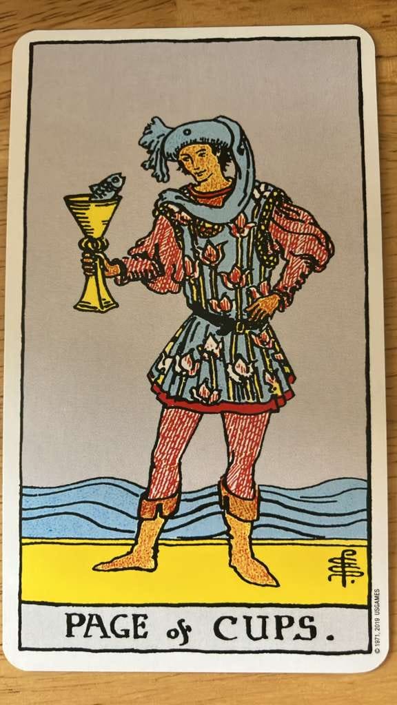 The Page of Cups card from the Rider Waite Smith tarot